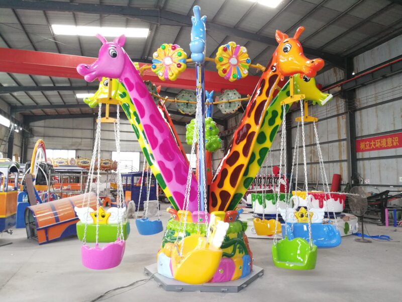 Giraffe-Themed Flying Chair Rides for Sale
