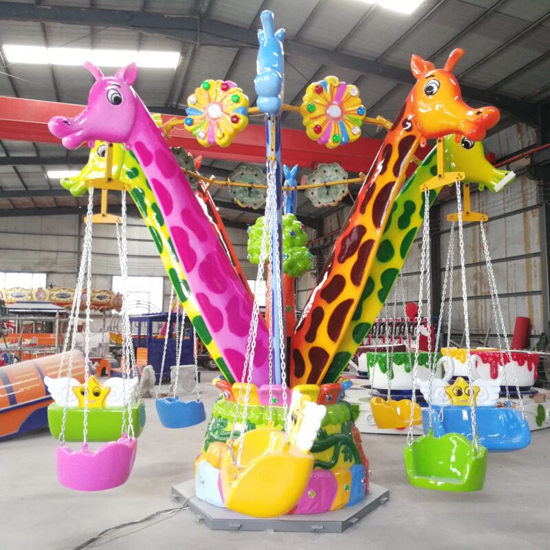 Giraffe-Themed Flying Chair Rides for Sale